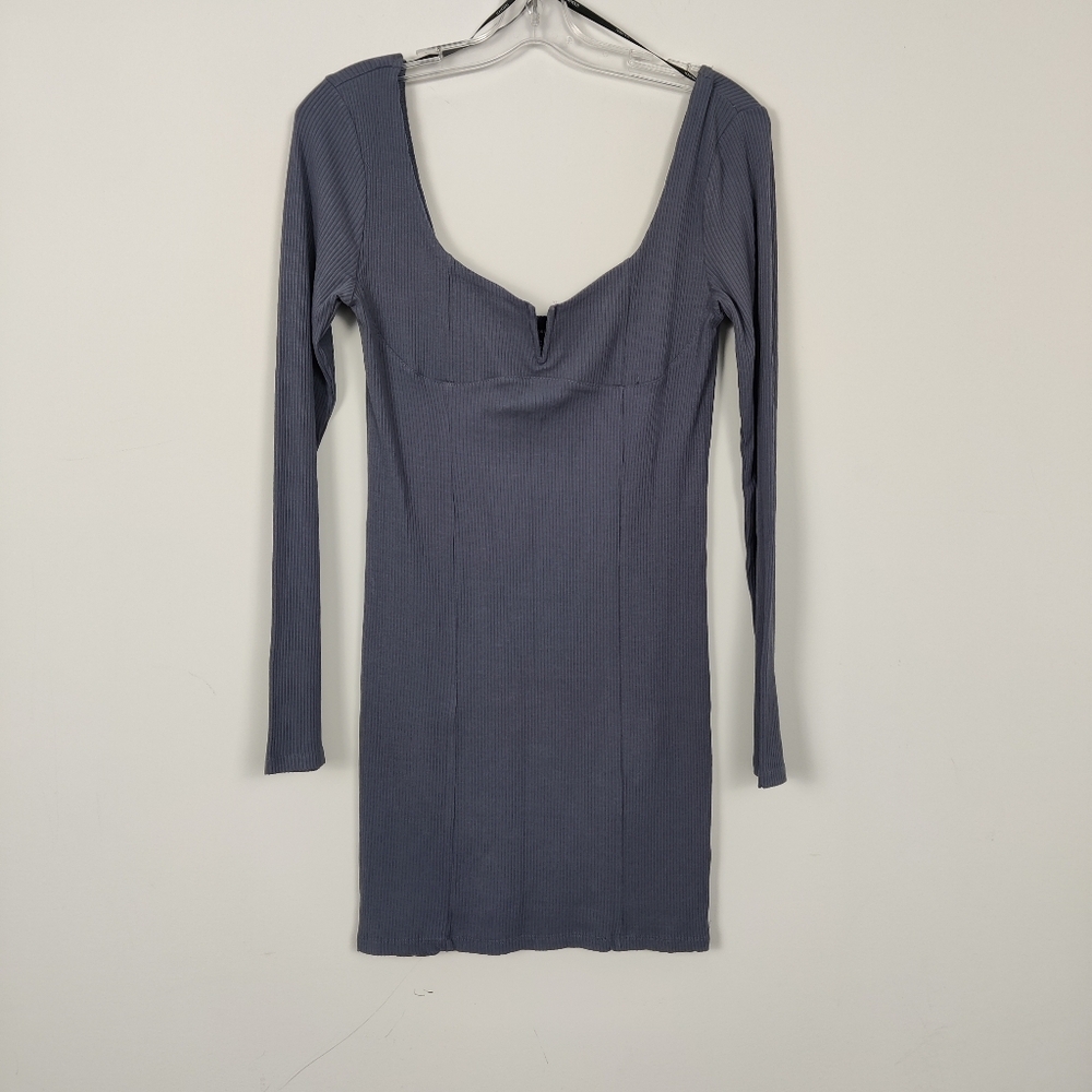 Forever 21 Women's Ribbed Bodycon Mini Dress Size Large NEW Square Neck